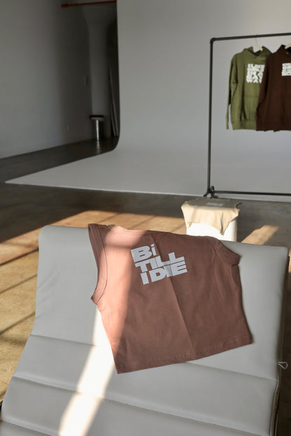 “Bi Till I Die” Muscle Tank in Coffee