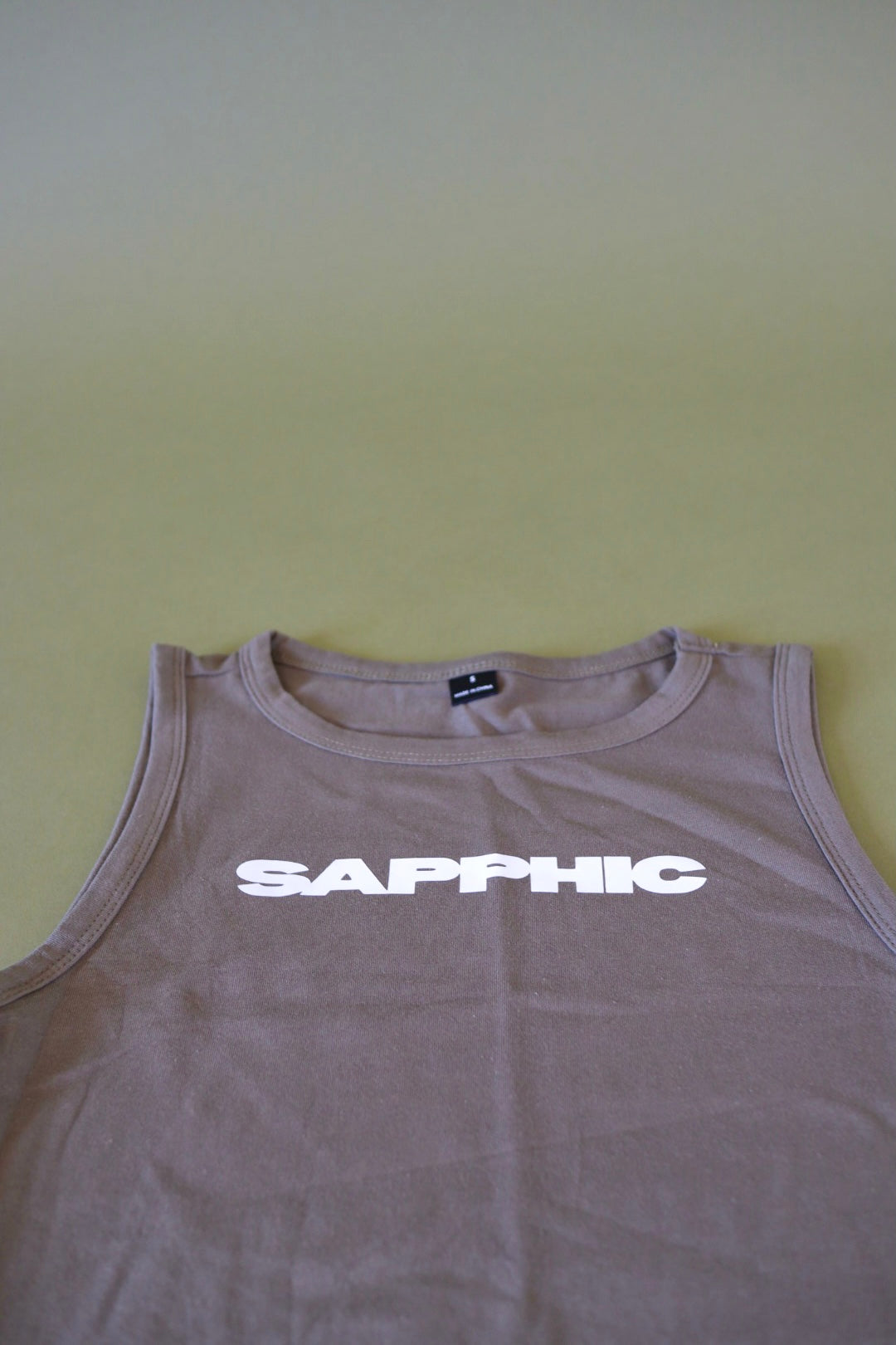 “Sapphic” Muscle Tank in Matcha