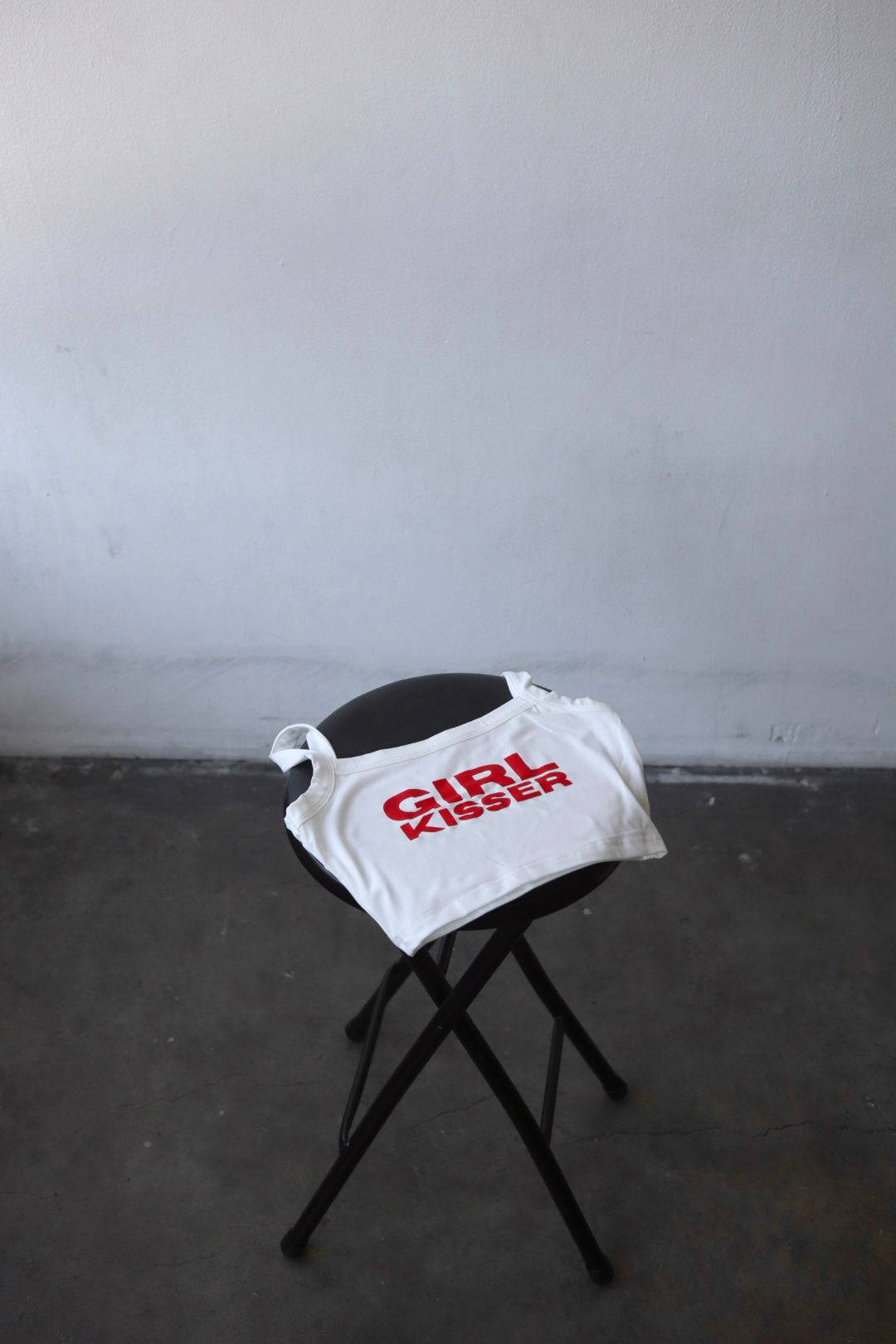 “Girl Kisser” Cropped Tank in White