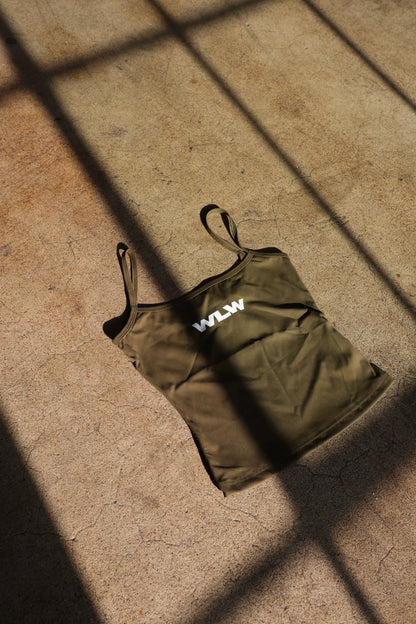 "WLW" Strappy Tank in Matcha