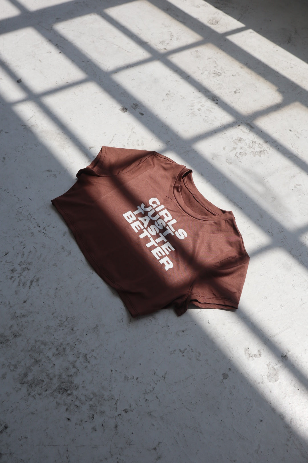 “Girls Just Taste Better” Crop Top in Coffee