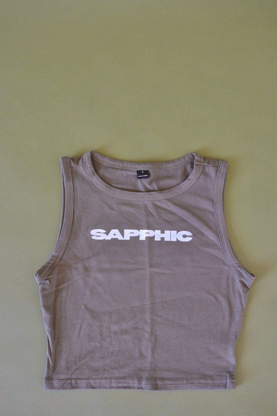 “Sapphic” Muscle Tank in Matcha