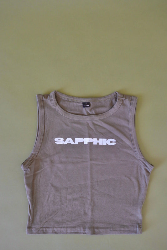 “Sapphic” Muscle Tank in Matcha