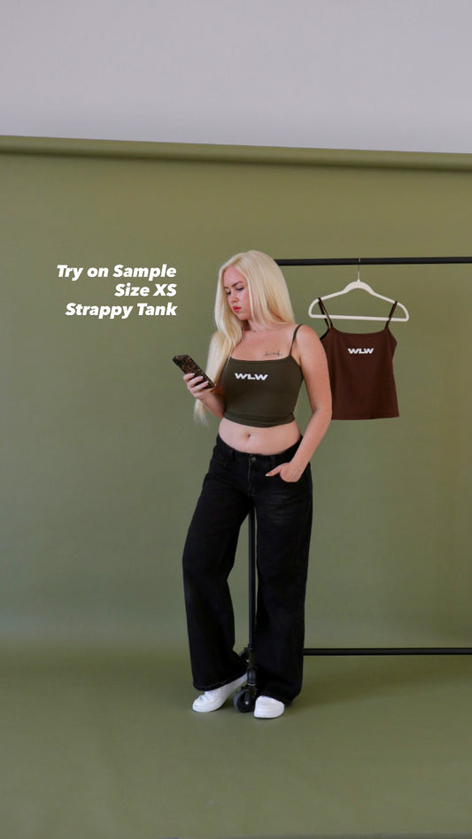 "WLW" Strappy Tank in Matcha