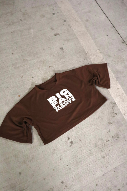 “Big Fan of Human Rights” Drop shoulder Oversized Crop Tee