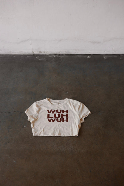 "Wuhluhwuh" Crop Top in Chai