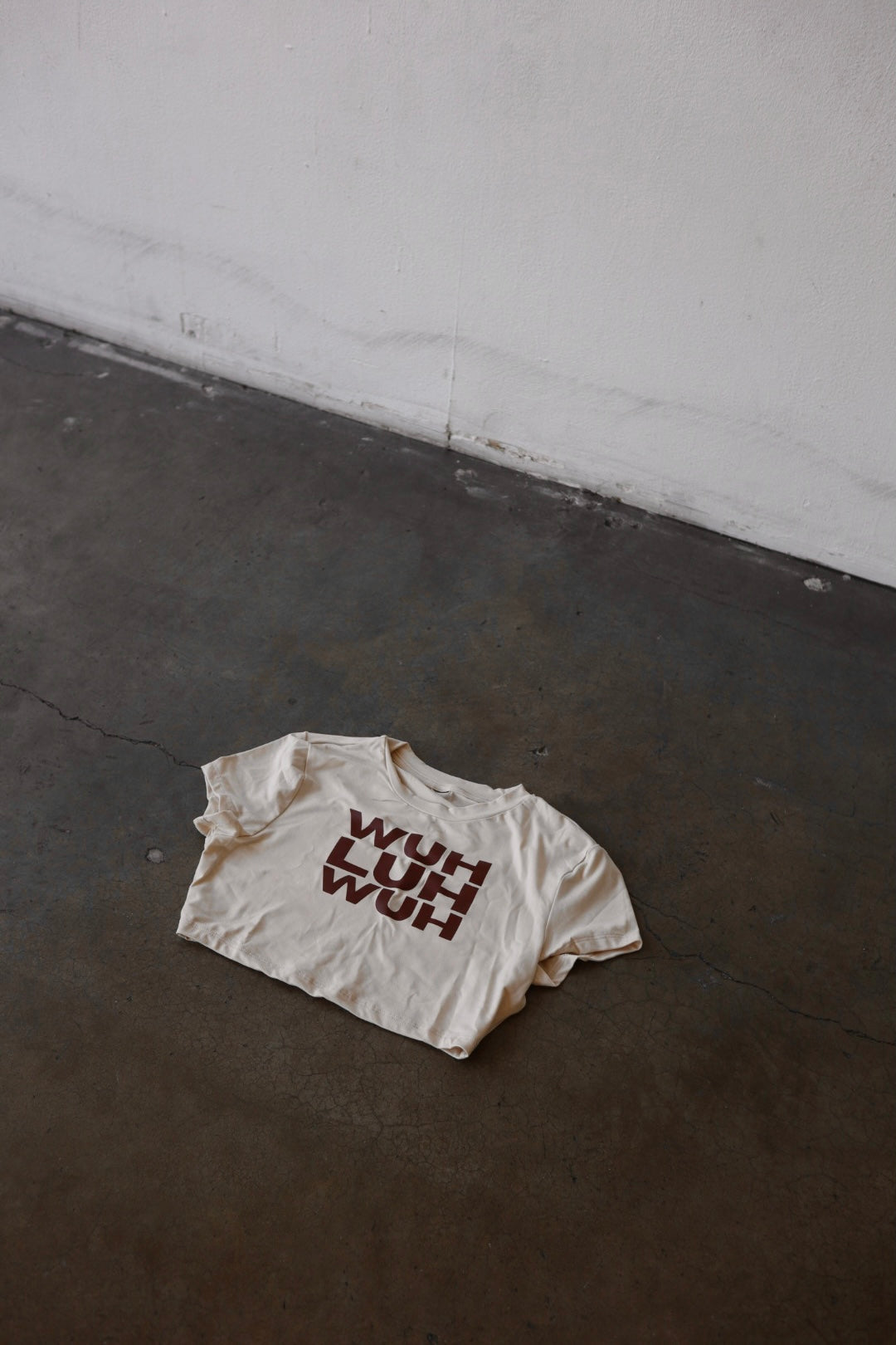 "Wuhluhwuh" Crop Top in Chai