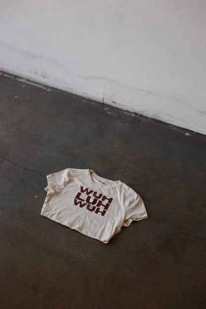 "Wuhluhwuh" Crop Top in Chai