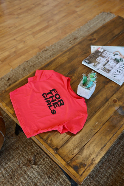 "For The Girls" Short Sleeve Crop Top
