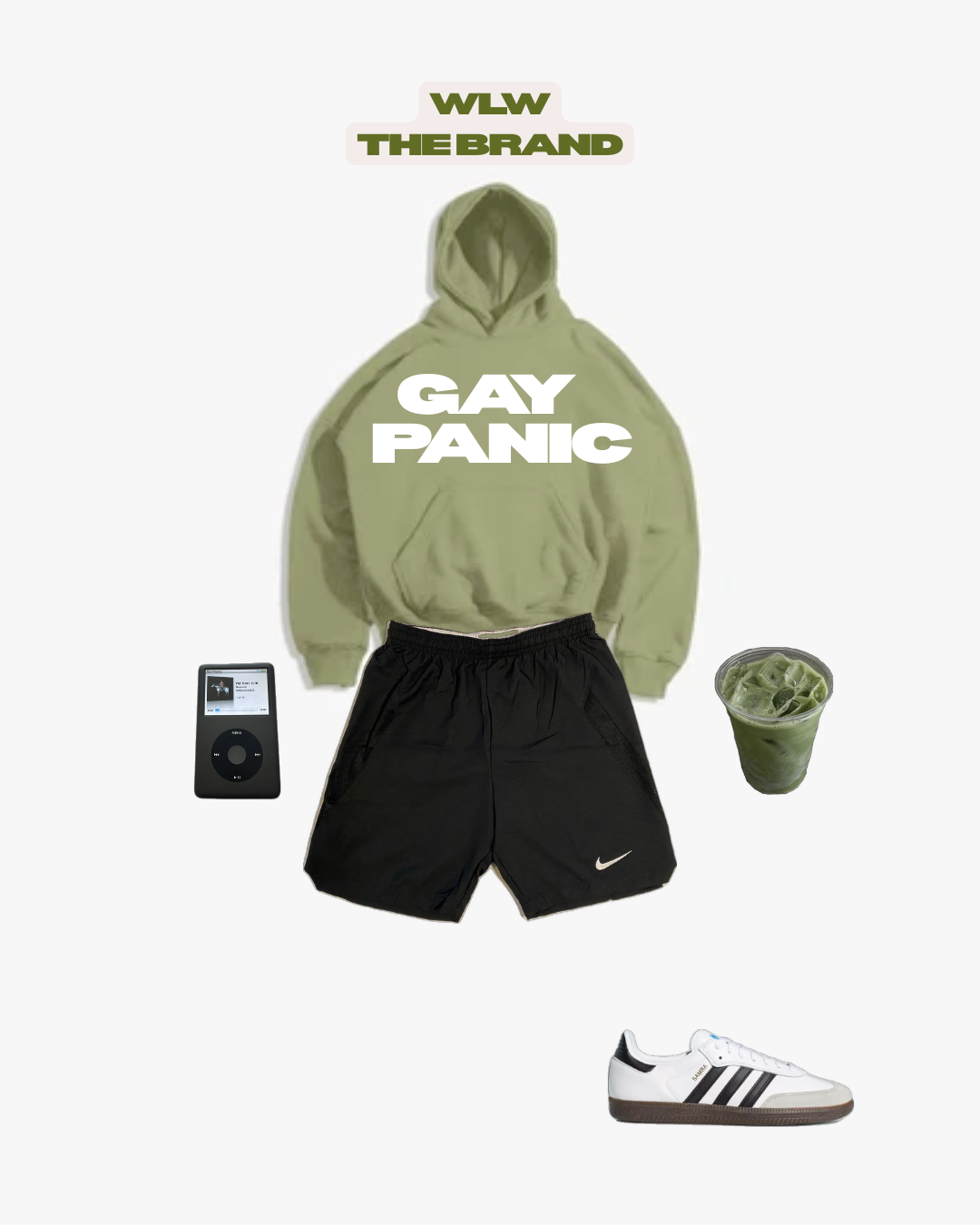 "Gay Panic" Hoodie in Matcha