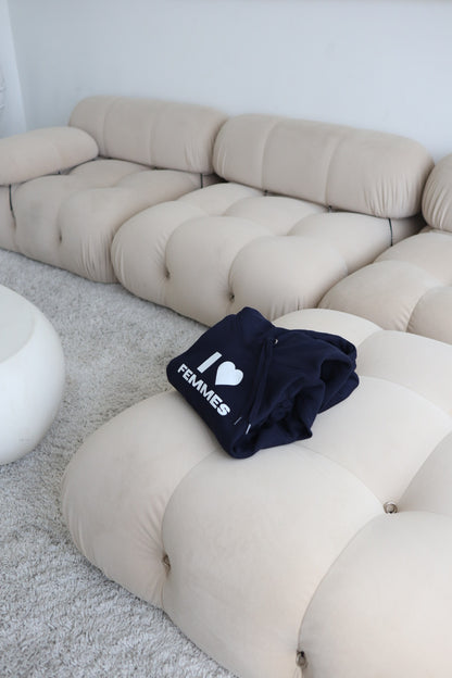 "I Heart Femmes" Hoodie in Navy