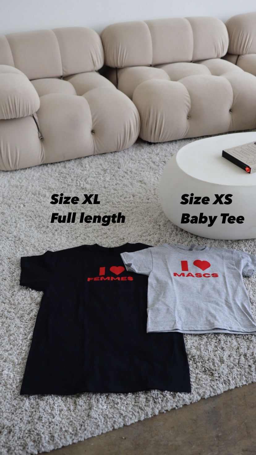 “I Heart Mascs” Tees and Baby Tees