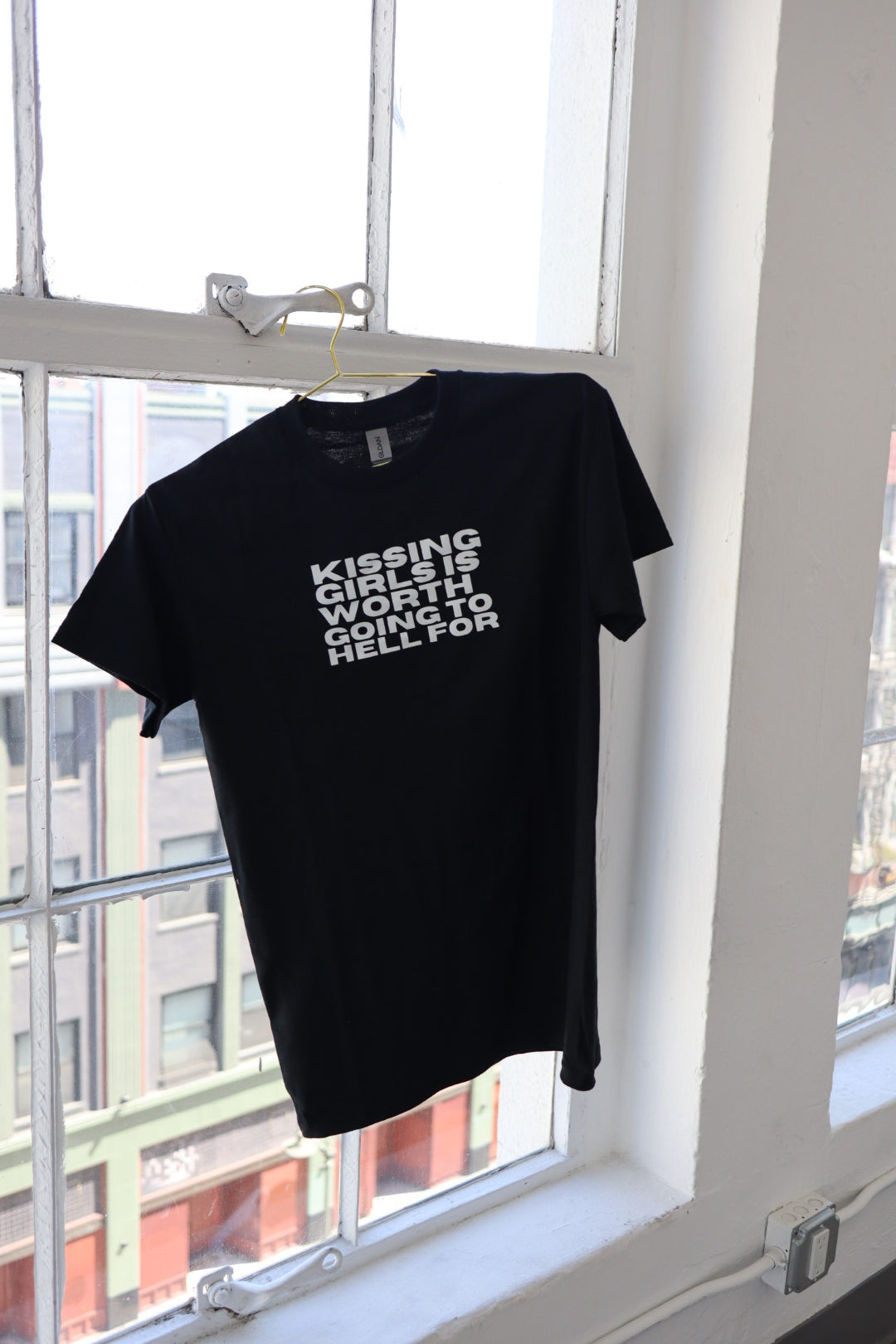 "Kissing Girls Is Worth Going To Hell For" Tees and Baby Tees