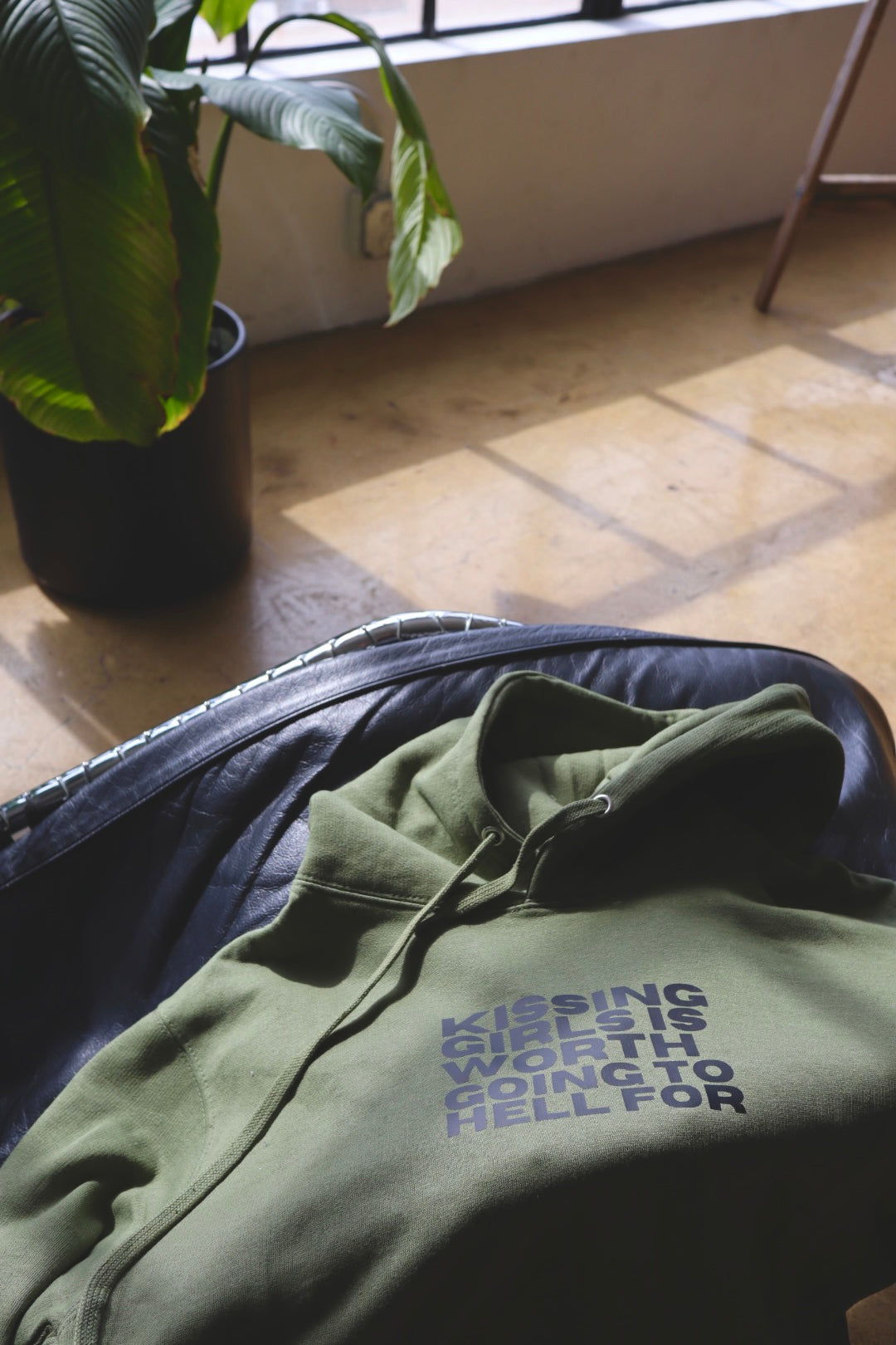 “Kissing Girls Is Worth Going To Hell For” Hoodie in Matcha